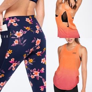 victoria secret Set-pink leggings and top-Sz-S